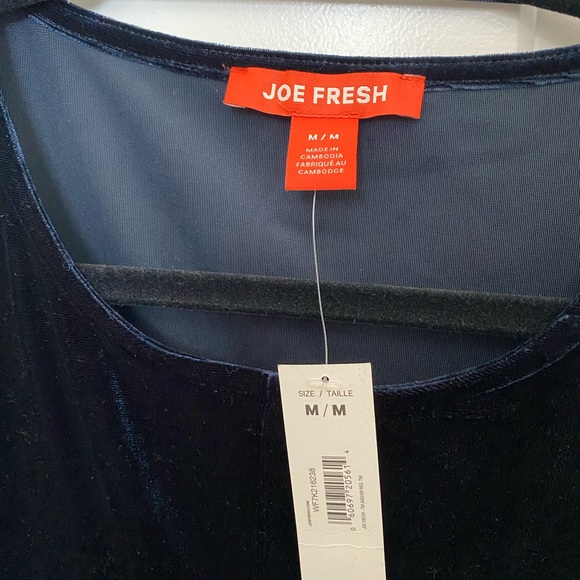 Navy blue velvet peplum shirt - Picture 2 of 2